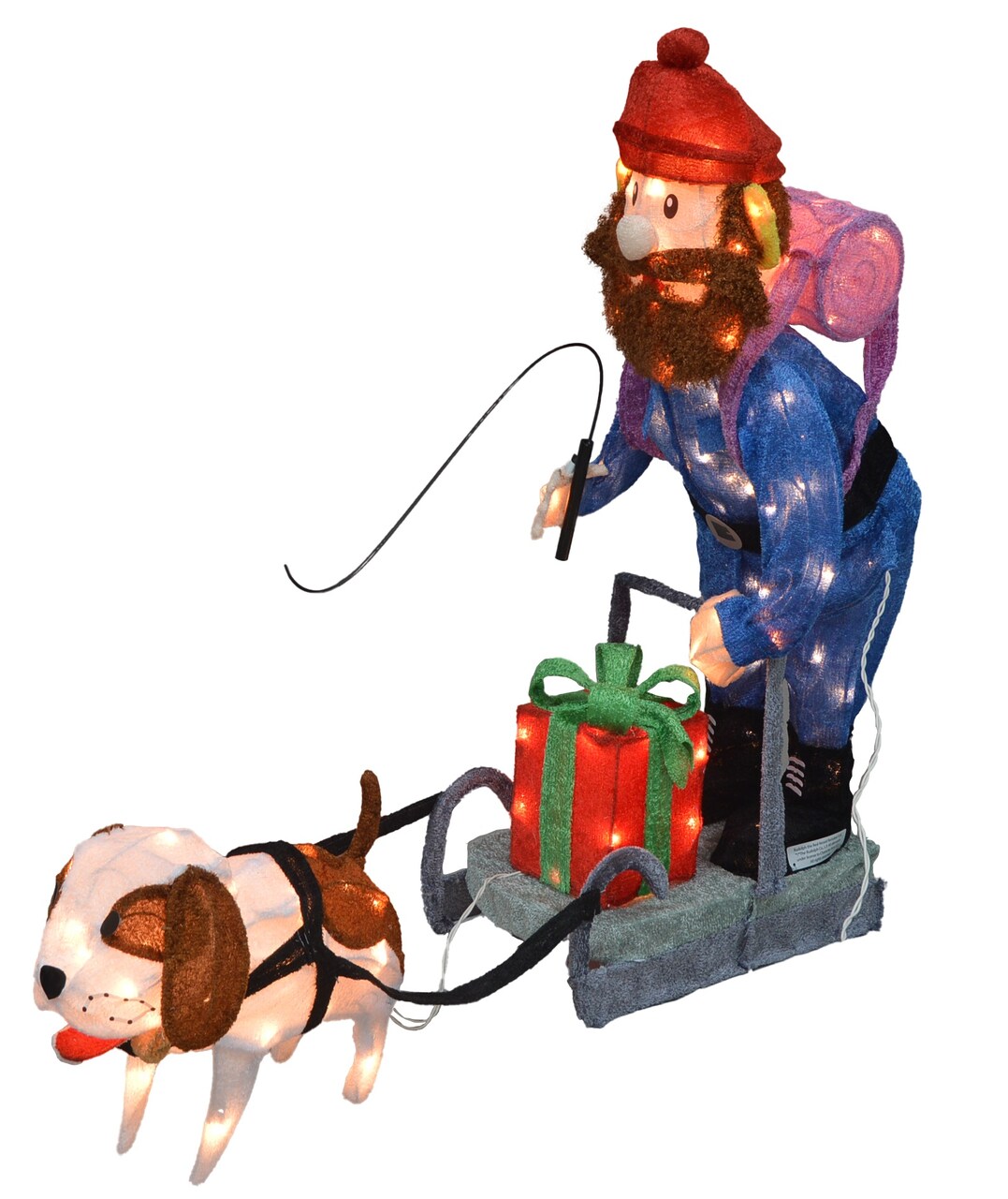 Northlight Lighted Yukon Cornelius on Dog Sled Outdoor Christmas Decoration - 34" - Warm White